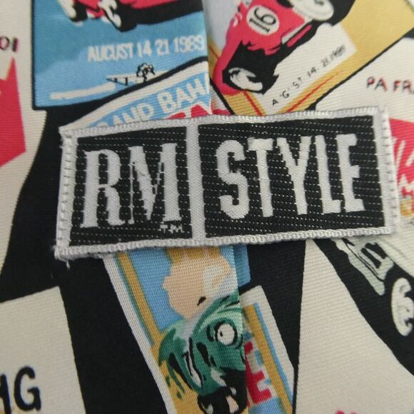 RM Style Vintage Race Car Advertisement Silk Tie Autographed by Unknown Mod - Picture 5 of 7